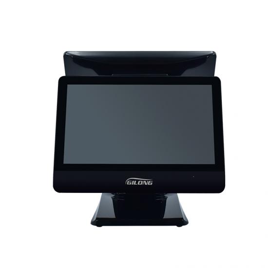 máquina de punto de venta negro de doble pantalla gilong u2 